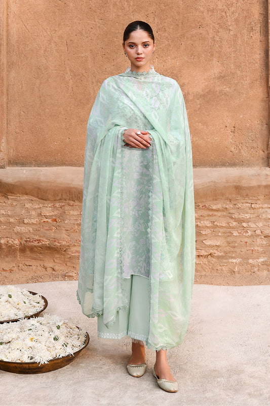 SAGE GREEN-3PC PRINTED LAWN SUIT