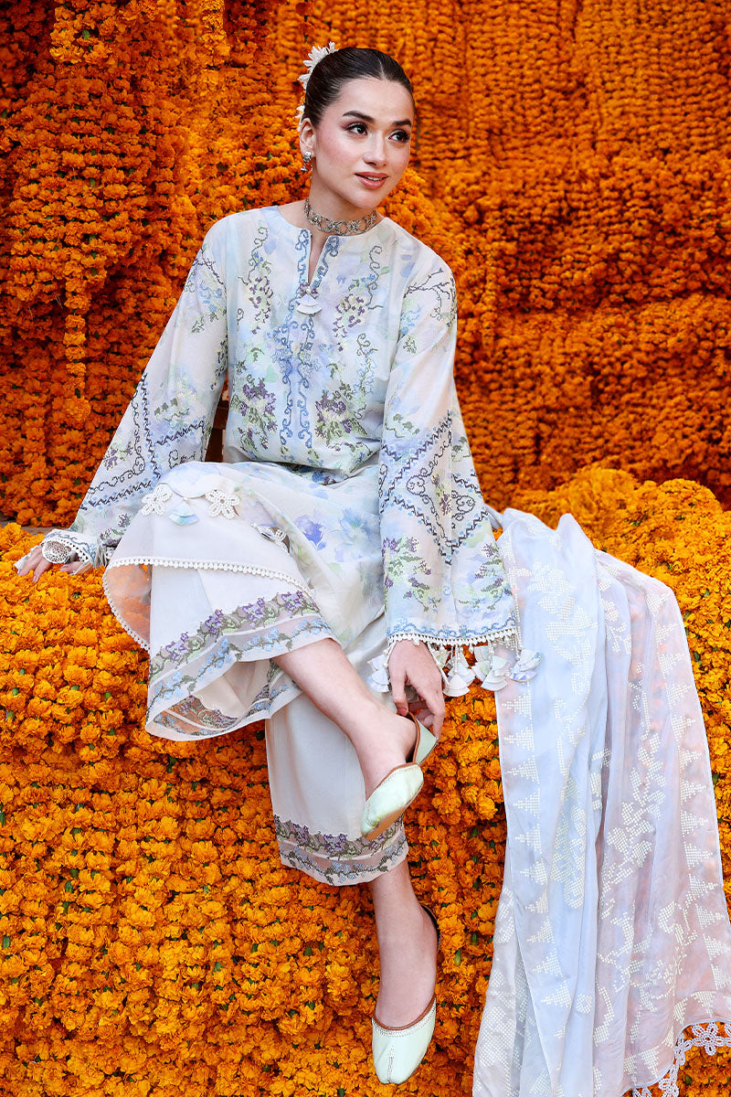 LILAC WHISPER-3PC PRINTED & EMBROIDERED LAWN SUIT