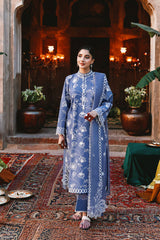 ETHNIC BLUE-3PC (SHIRT, TROUSER & DUPATTA)