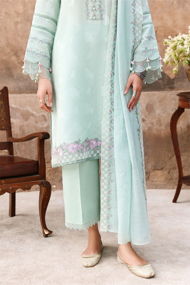 MISTY MINT-3PC EMBROIDERED LAWN SUIT