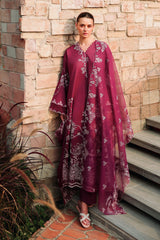 PLUM ESSENCE-3PC EMBROIDERED LAWN SUIT