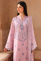 LILAC SKY-3PC SATIN PRINTED SUIT