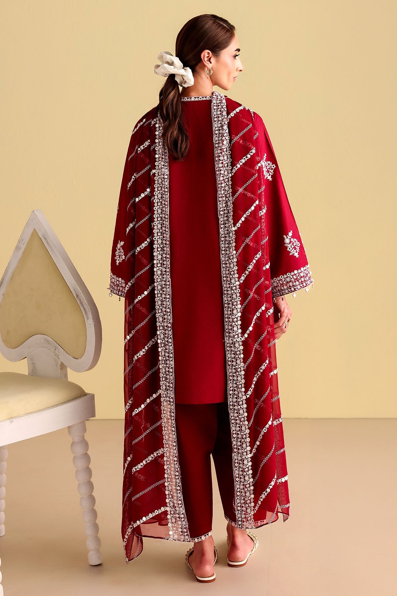 ROYAL GARNET-3PC EMBROIDERED LAWN SUIT