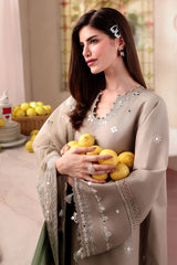 SAGE TINT-3PC EMBROIDERED LAWN SUIT
