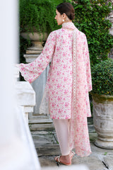 PEACH SPRINKLE-3PC EMBROIDERED LAWN SUIT