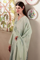 CLOUD GREEN-3PC PRINTED LAWN SUIT