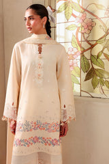 SOFT CORAL-3PC EMBROIDERED LAWN SUIT