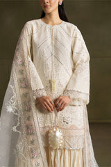 IVORY NOIR-4PC  FANCY YARN EMBROIDERED SUIT