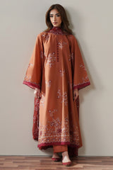 SCARLET EMBER-3PC EMBROIDERED SUIT
