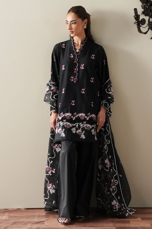 EBONY MIST-3PC EMBROIDERED SUIT