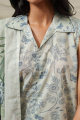 GRAY HORIZON-3 PIECE PRINTED LAWN SUIT