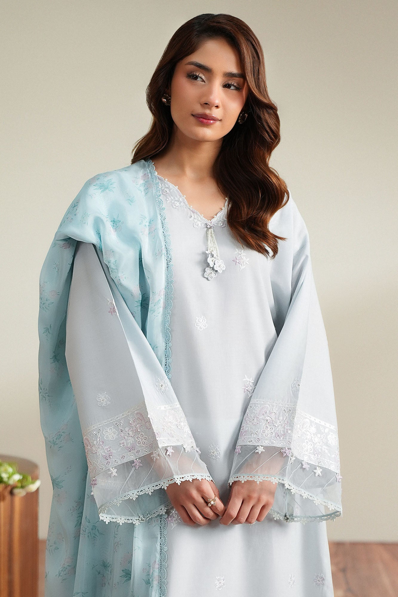 POWDERED SKY - 2PC (SHIRT & DUPATTA)
