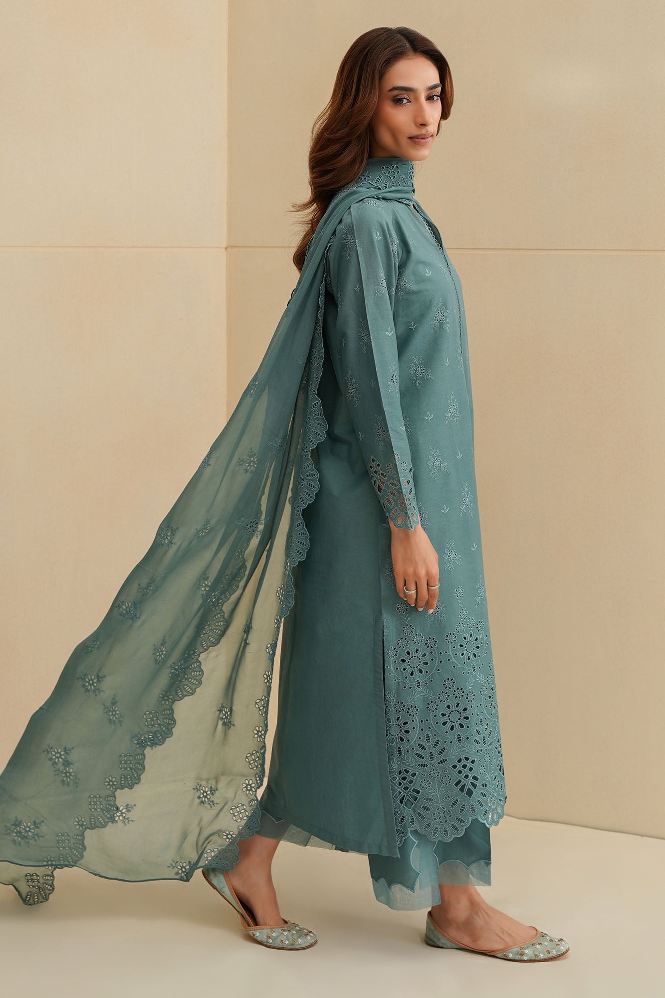 FLEUR WHISPER-3PC CHIKANKARI SUIT