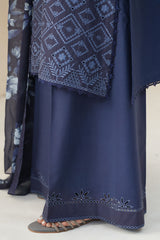 BLUE FLORET-3PC CHIKANKARI SUIT