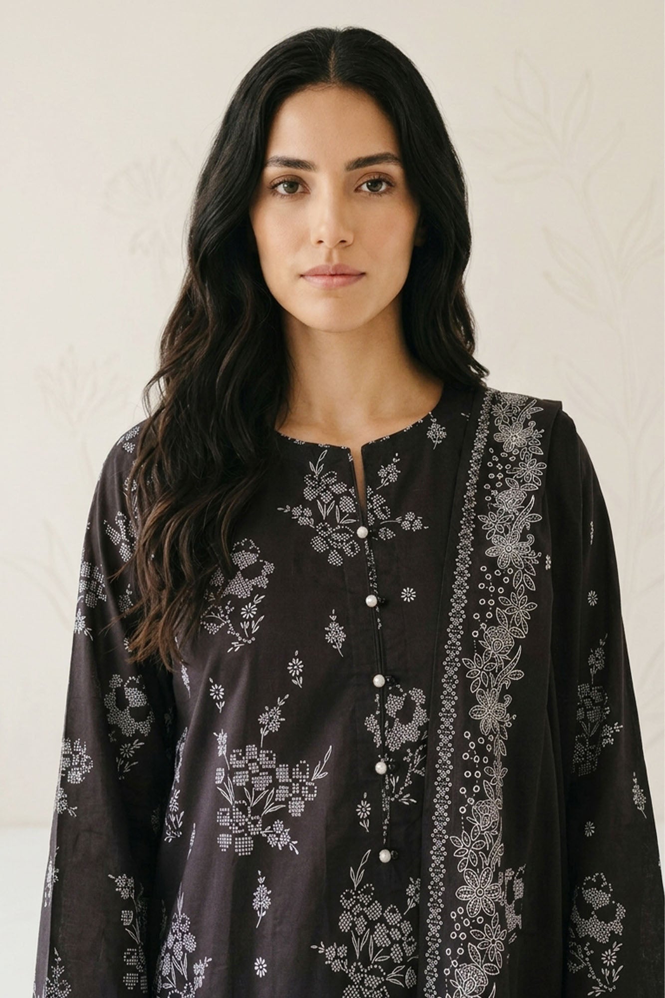 PHANTOM BLACK-3 PIECE PRINTED LAWN SUIT