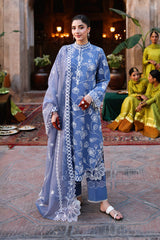 ETHNIC BLUE-3PC (SHIRT, TROUSER & DUPATTA)