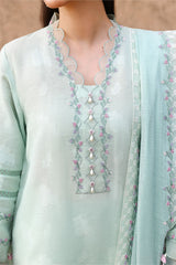 MISTY MINT-3PC EMBROIDERED LAWN SUIT