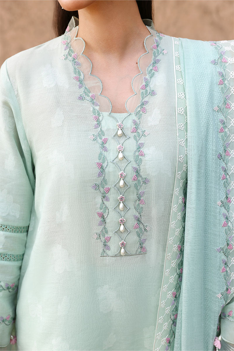 MISTY MINT-3PC EMBROIDERED LAWN SUIT