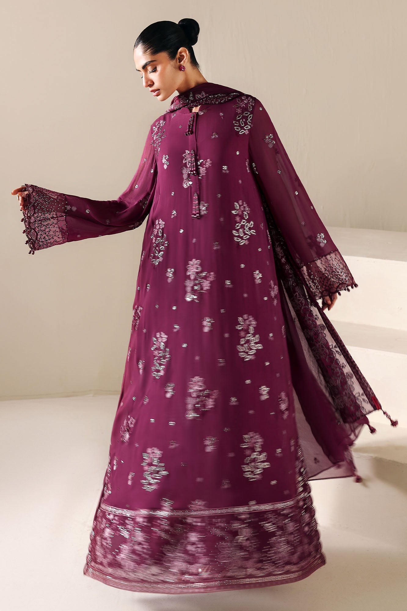 RUBY GARNET-4PC CHIFFON EMBROIDERED SUIT