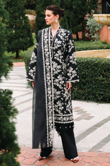 OBSIDIAN BLOOM-3PC EMBROIDERED LAWN SUIT