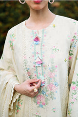 TROPIC MIST-3PC EMBROIDERED LAWN SUIT