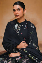 VELVET ONYX-3PC SATIN PRINTED SUIT