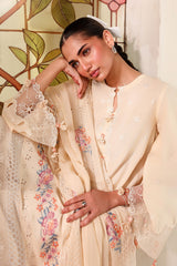 SOFT CORAL-3PC EMBROIDERED LAWN SUIT