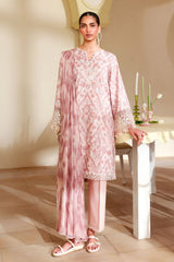 SUBTLE ROSE-3PC PRINTED LAWN SUIT