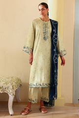 ETHNIC FLUER-3PC PRINTED LAWN SUIT