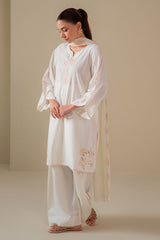 WHITE DOVE -3PC (SHIRT, TROUSER & DUPATTA)