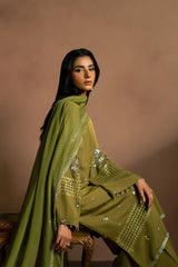 BLINGY LIME-3PC (SHIRT, TROUSER & DUPATTA)