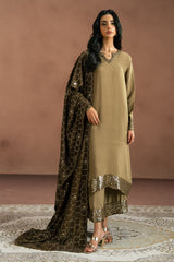 SMOKE GREEN-3PC (SHIRT, TROUSER & DUPATTA)