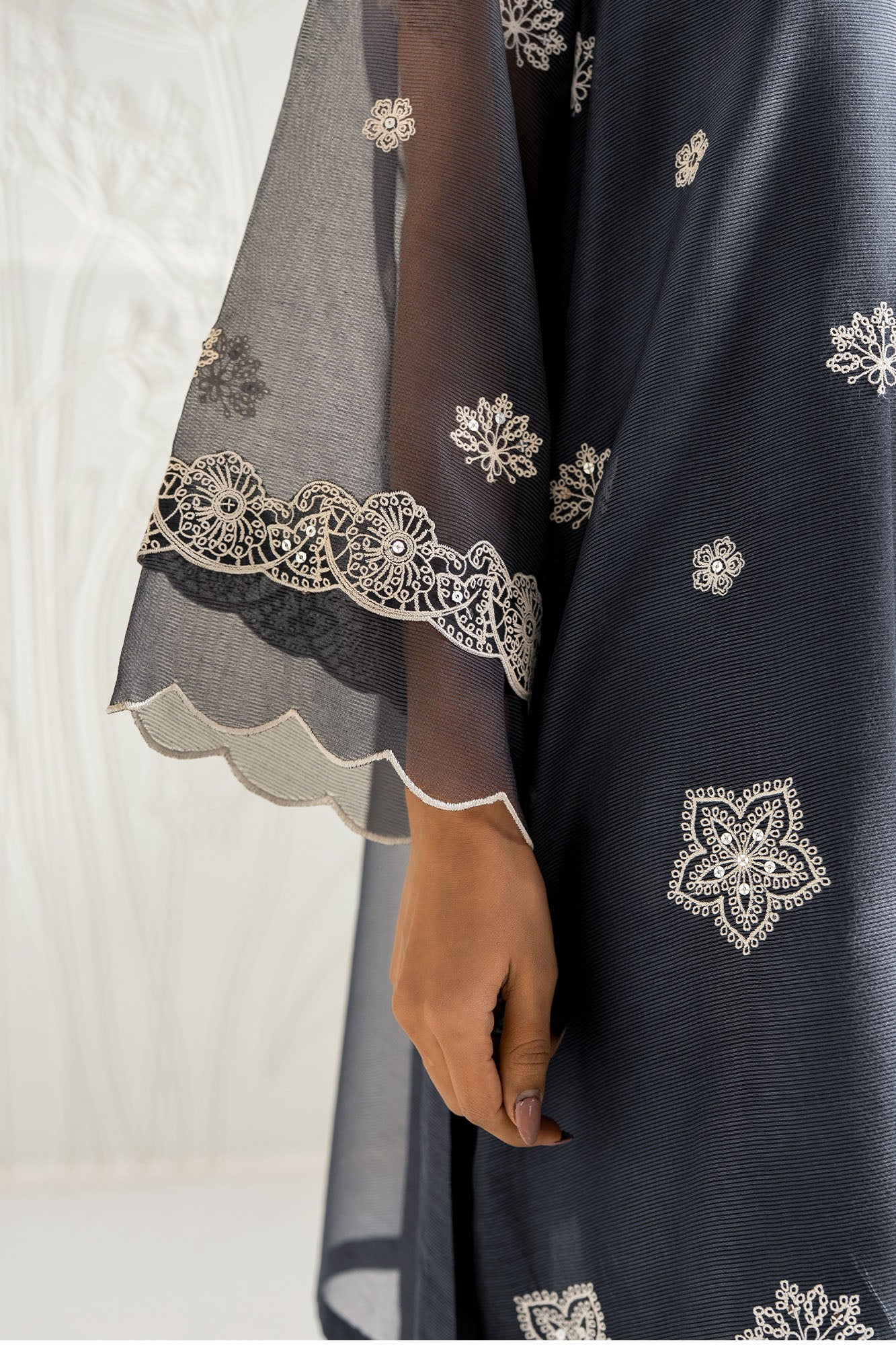 NAVY GLEAM -2PC (SHIRT & DUPATTA)