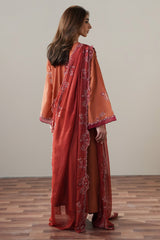 SCARLET EMBER-3PC EMBROIDERED SUIT