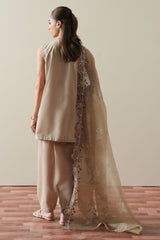 DUSTY SAGE-3PC EMBROIDERED SUIT