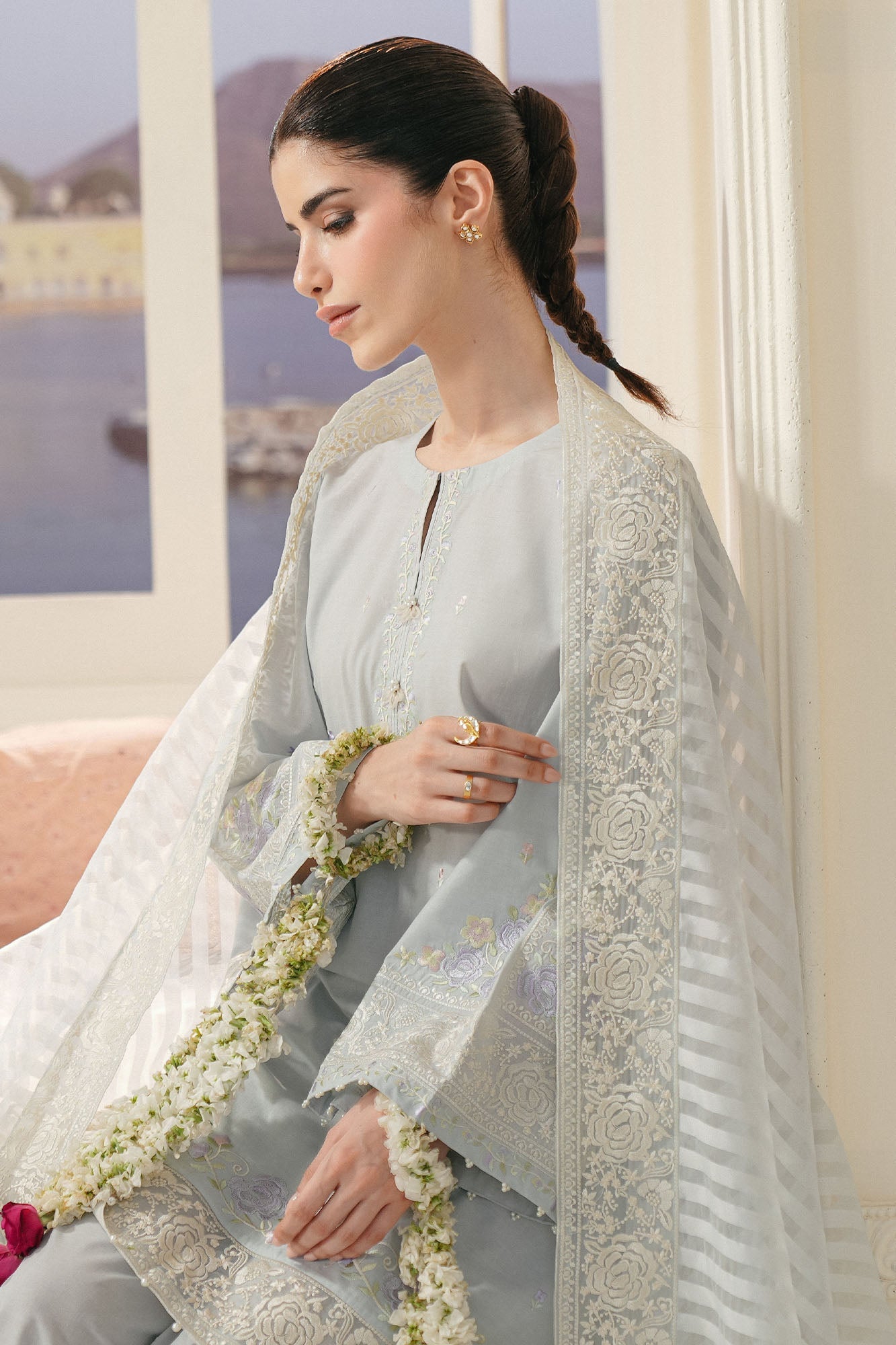 AQUA WHISPER-3PC (SHIRT, TROUSER & DUPATTA)