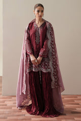 SCARLET STARDUST  - 4PC SILK EMBROIDERED SUIT