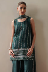 LUXE VERDANT - 4PC  CHIFFON EMBROIDERED SUIT