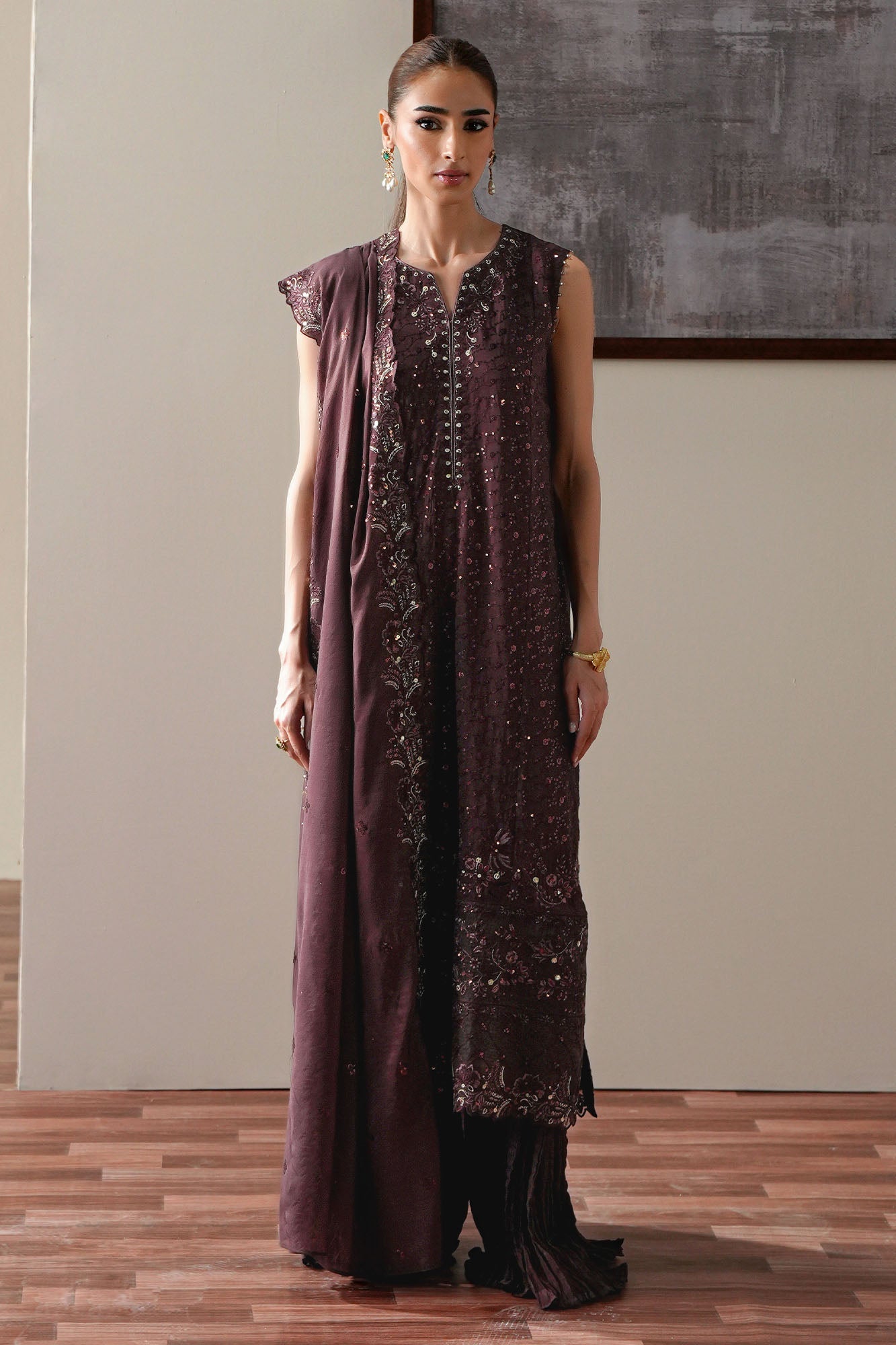 AMETHYST SPARK - 4PC CHIFFON EMBROIDERED SUIT