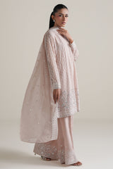 BLUSH WHISPER -4PC CHIFFON EMBROIDERED SUIT
