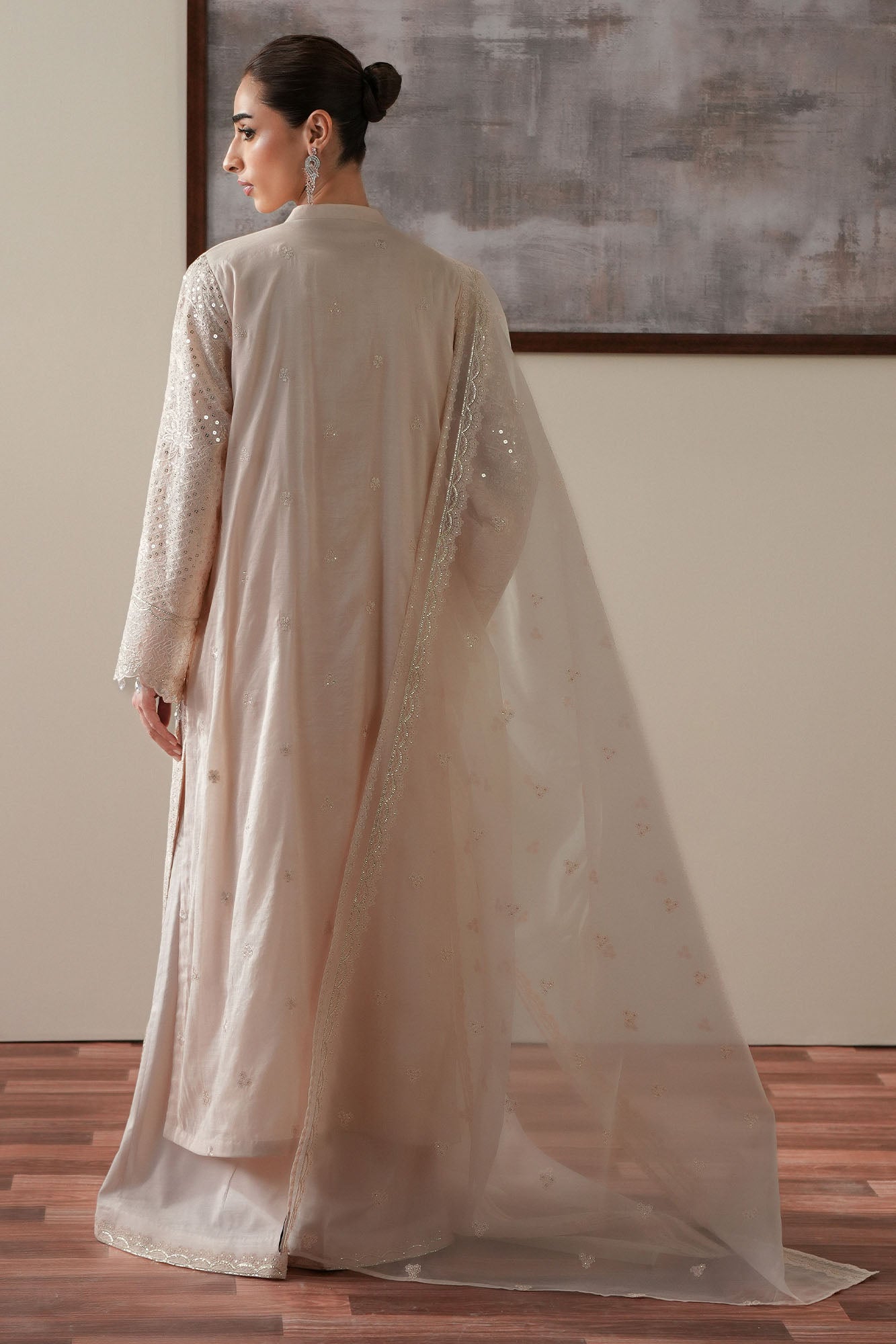 LUNAR IVORY -4PC SILK EMBROIDERED SUIT