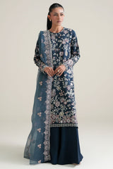 ROYAL MIDNIGHT -3PC SILK EMBROIDERED SUIT