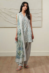 GRAY HORIZON-3 PIECE PRINTED LAWN SUIT