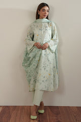 SOFT GREEN-2PC (SHIRT & DUPATTA)