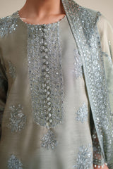 FOREST MIST-3PC SILK EMBROIDERED SUIT