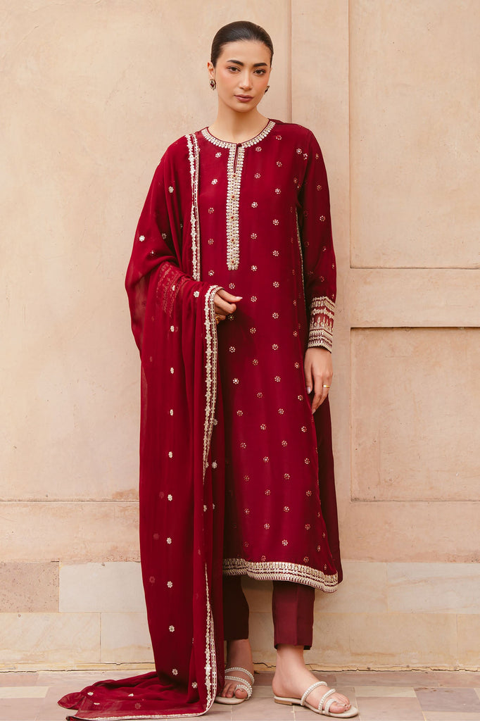RUBY RADIANCE-3PC (SHIRT, TROUSER & DUPATTA)