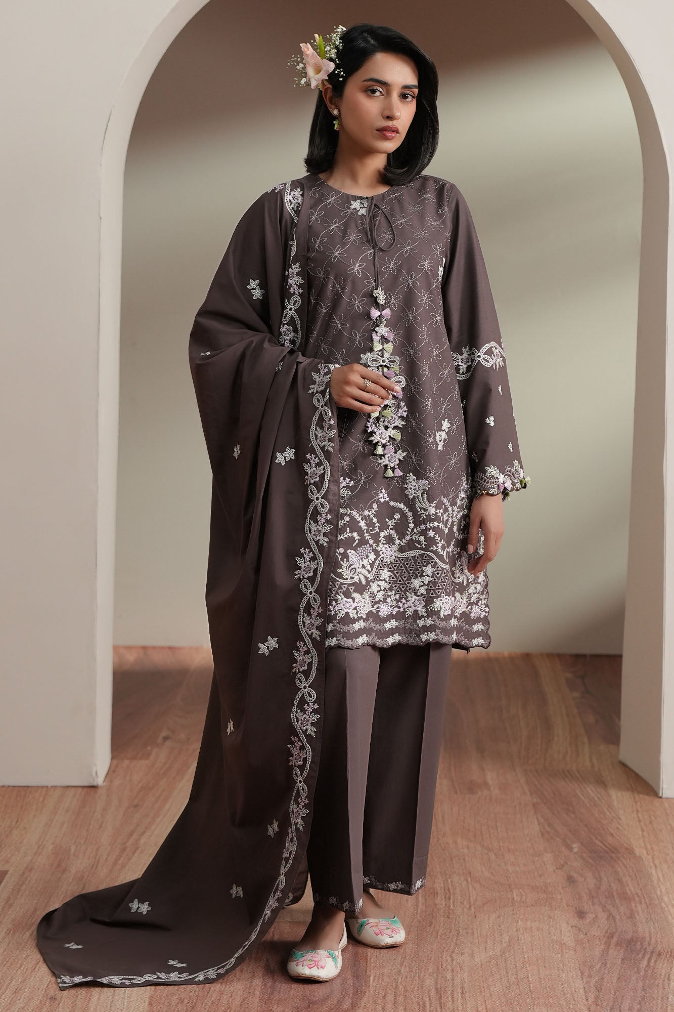 COCOA WHISPER-3PC EMBROIDERED LAWN SUIT