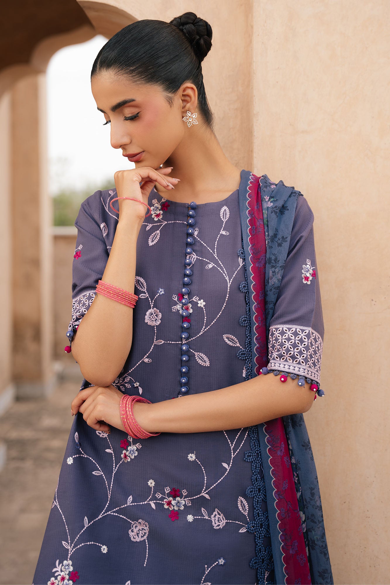 INDIGO DUSK-3PC EMBROIDERED LAWN SUIT