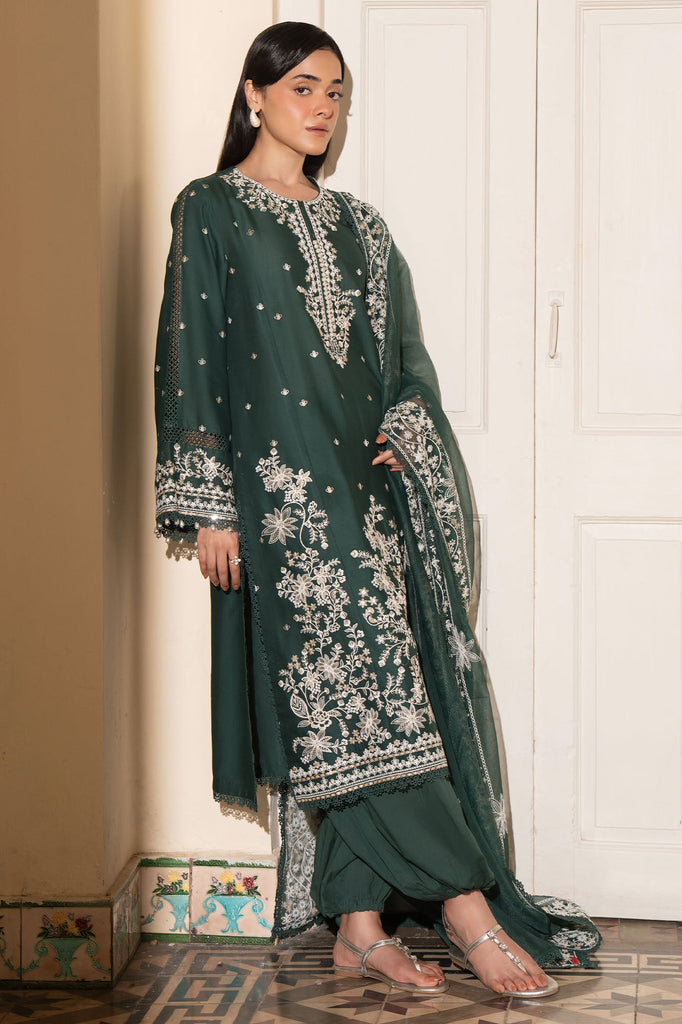 VINTAGE GREEN-3PC EMBROIDERED SUIT