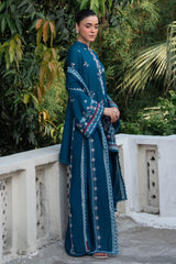 BLUE CARNATION-3PC EMBROIDERED SUIT